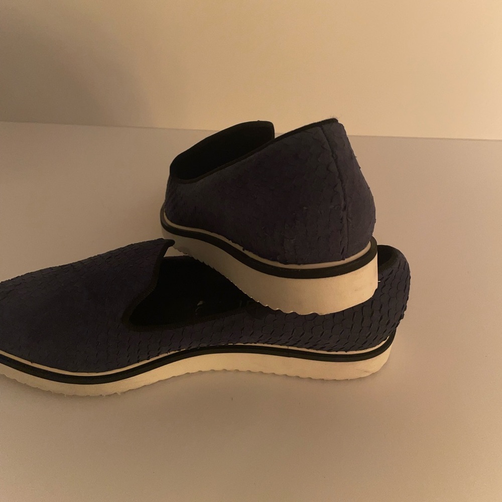 Blue Python Leather platform sneakers - Picture 6 of 6